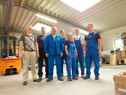 A staff team in manufacturing in 2013